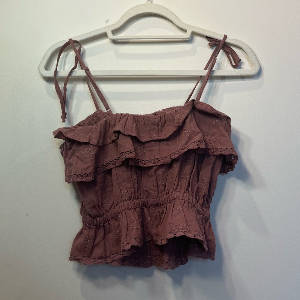 Ruffled Purple American Eagle top
